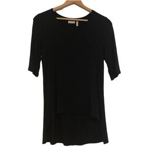 LOGO LORI GOLDSTEIN BLACK SHORT SLEEVE SHIRT TOP